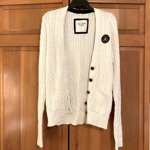 Abercrombie & Fitch White Knitted Cardigan women’s small